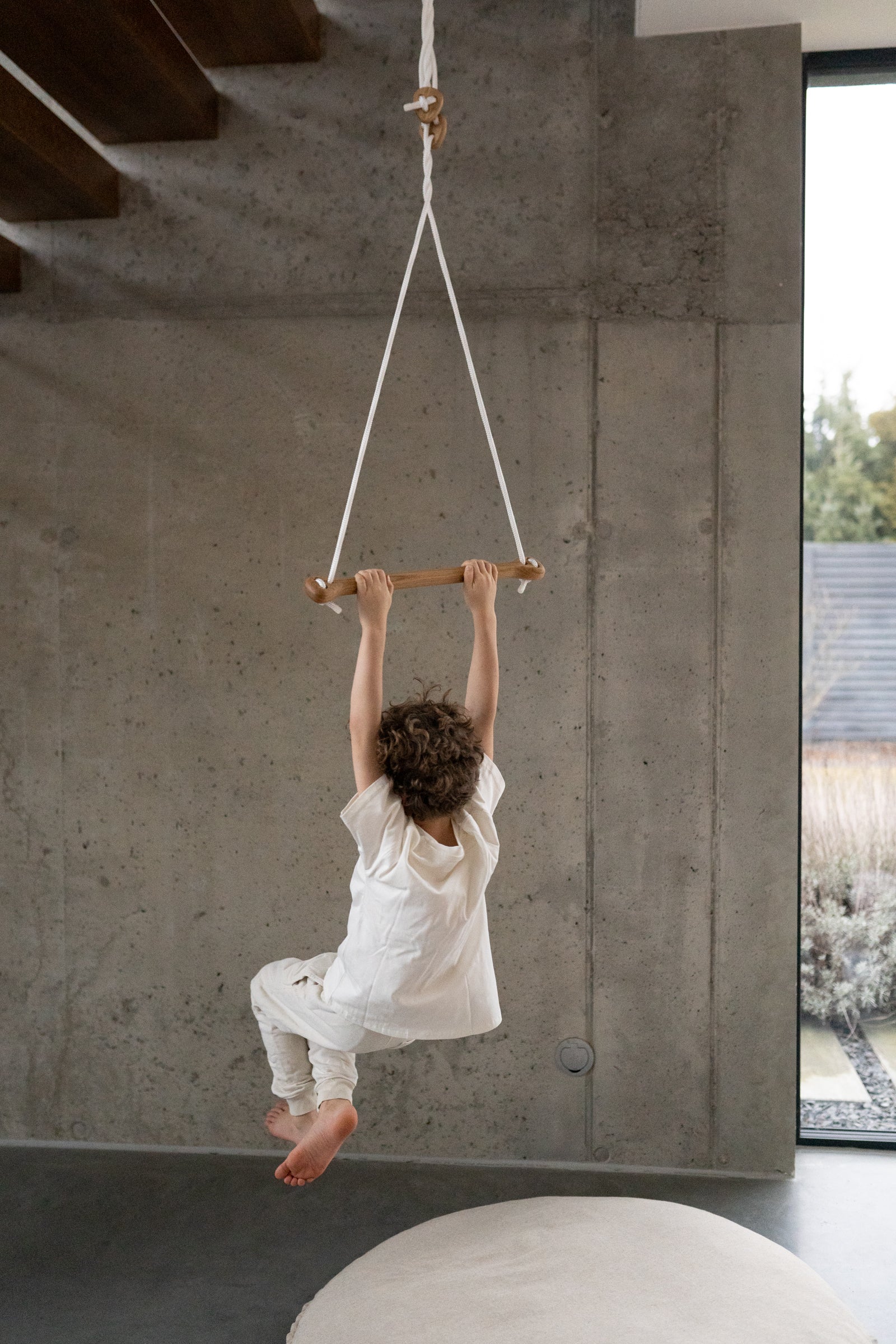 BONE trapeze | oak - beige rope