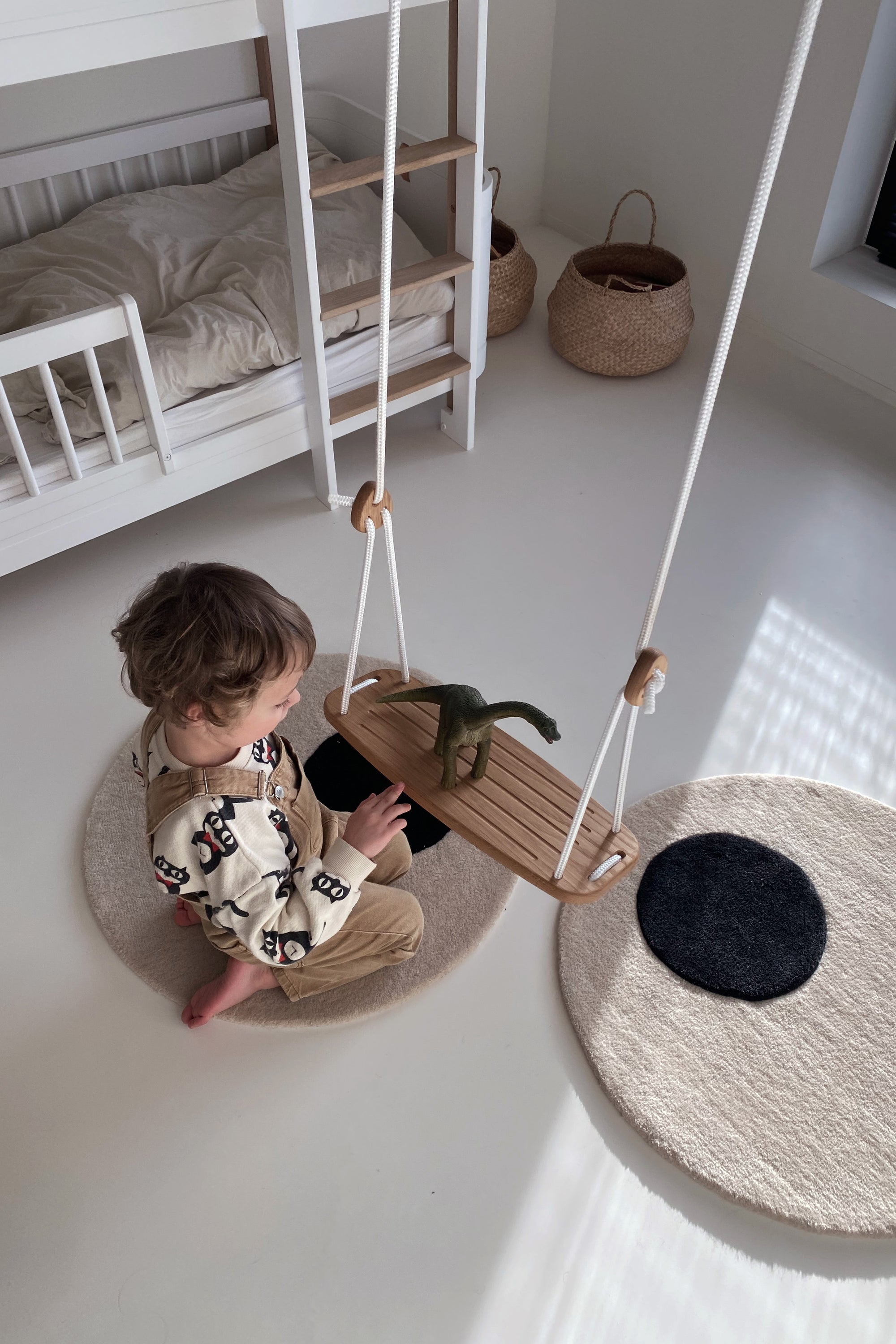 CLASSIC swing | oak - beige rope