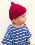 Beam cotton beanie | red